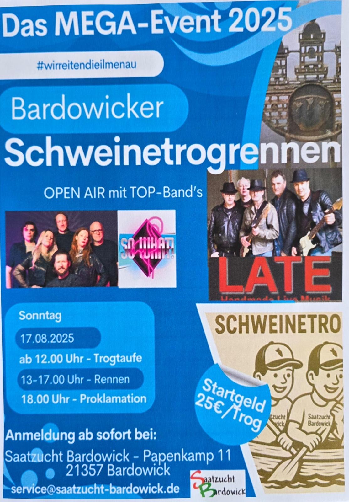 Schweinetrogrennen Plakat
